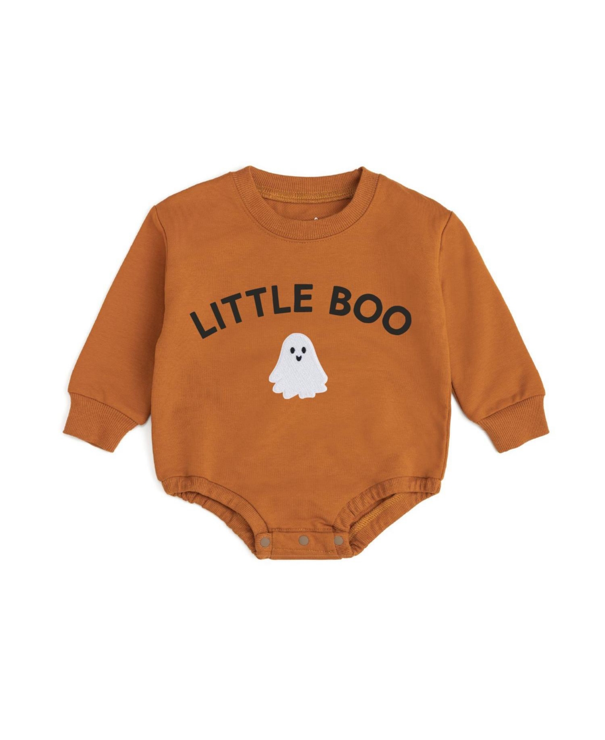 Sweet Wink Baby Boys' Boo Patch Long Sleeve Halloween Romper