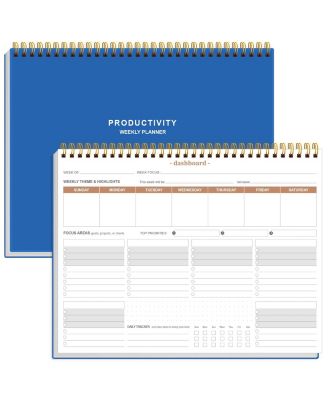 Weekly Productivity Planner Undated 6 Focus Areas Task Tracker Desk Notepad