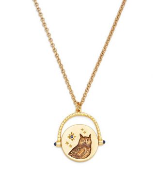 Owl Spinner Necklace in Gold