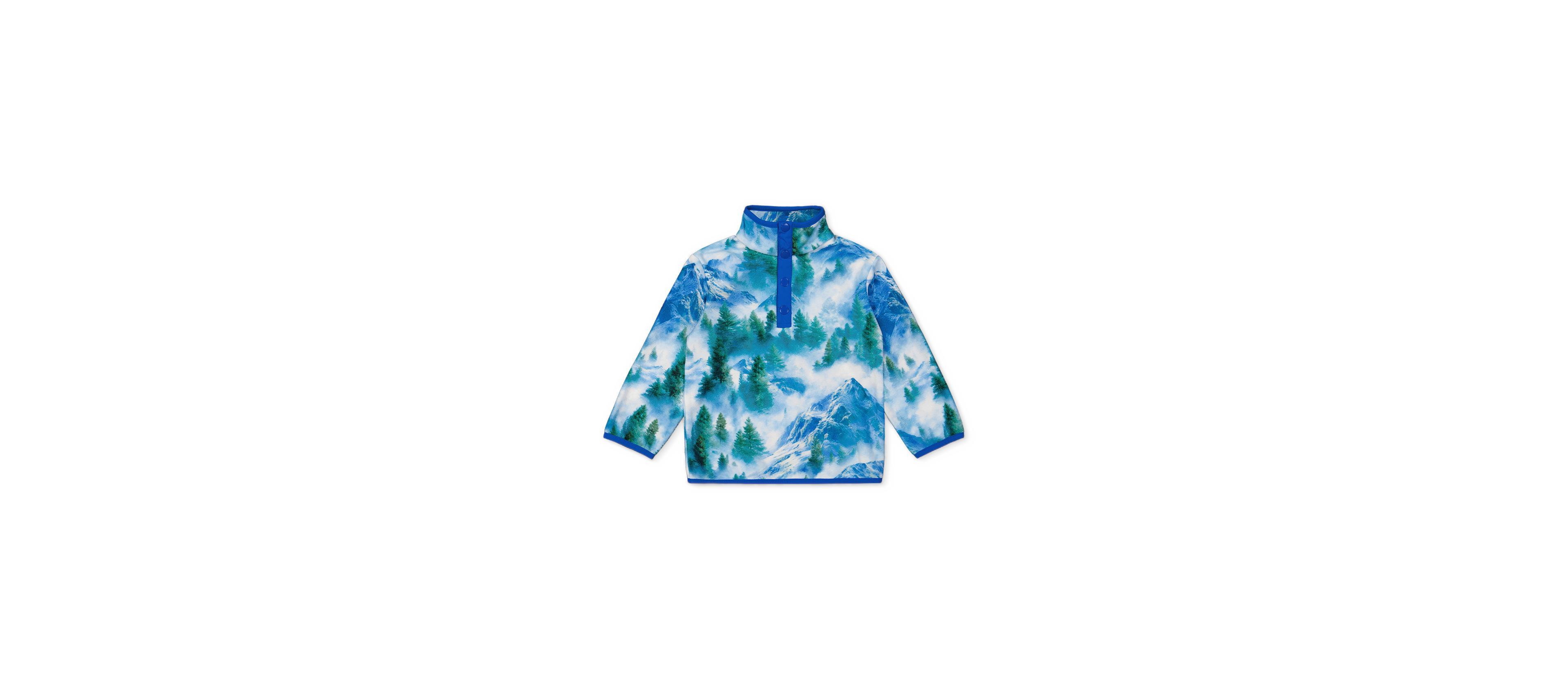 Deux par Toddler Boys' 2T-5T Plush Pop-Over Polar Fleece Half-Zip Jacket