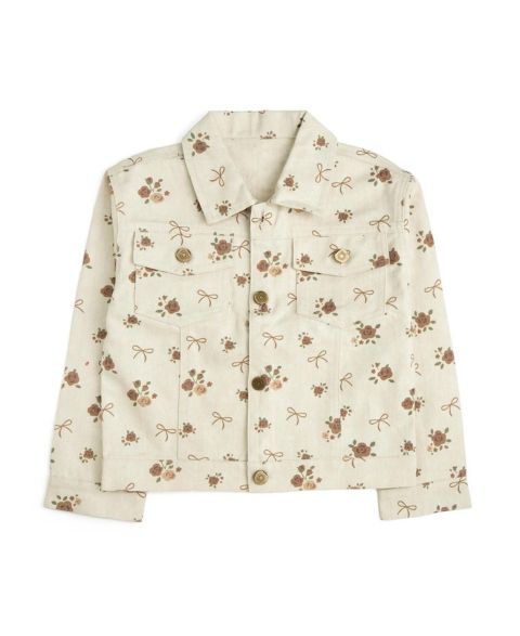 Куртка Sweet Wink Distressed Floral-Print Denim для девочек, цвет: Разноцветный
