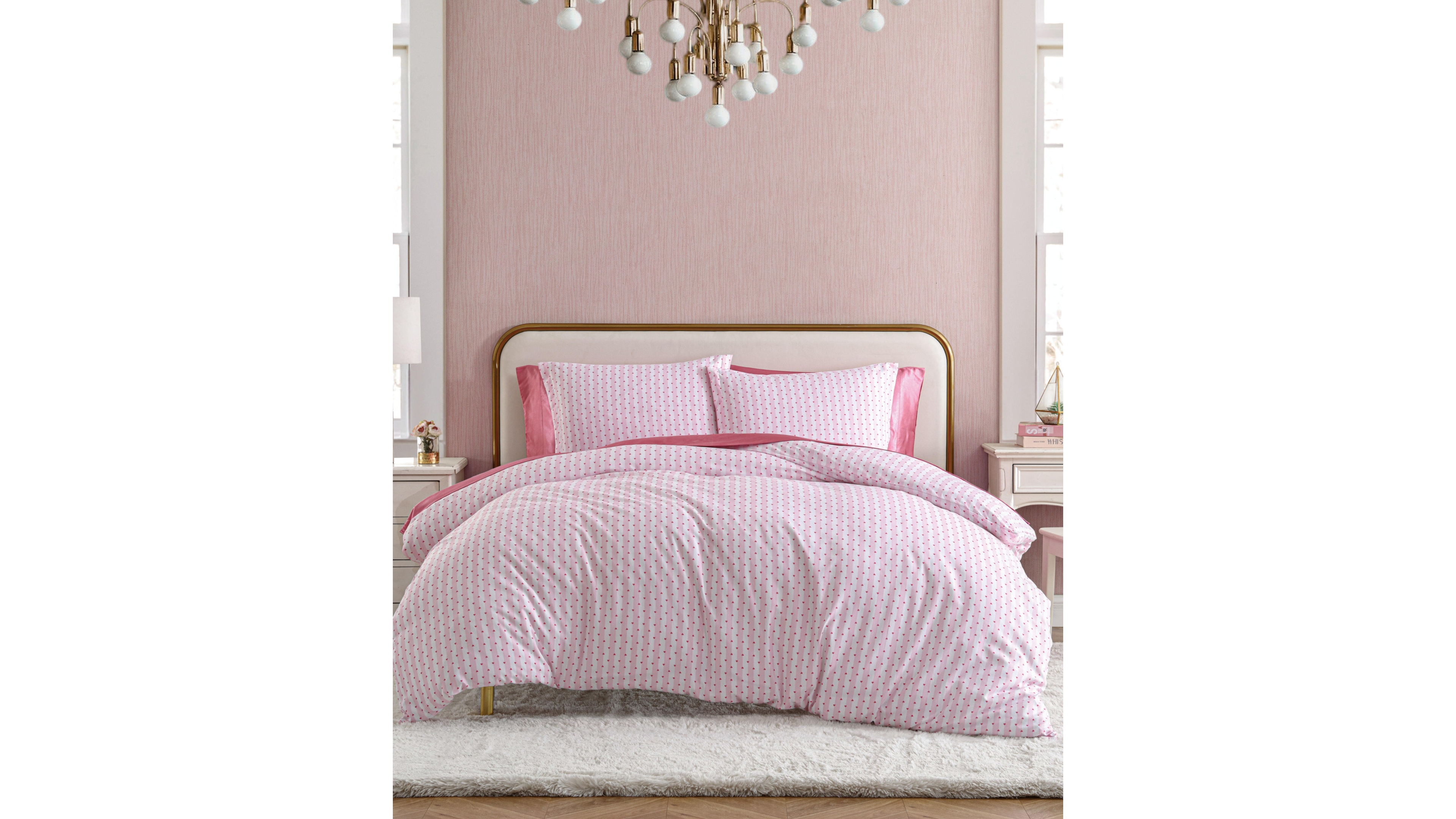 Betsey Johnson Wonderland Stripe Reversible 2-Pc. Duvet Cover Set, Twin