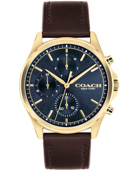 Мужские часы Coach Quartz Elliot Dark Brown Calfskin 41mm