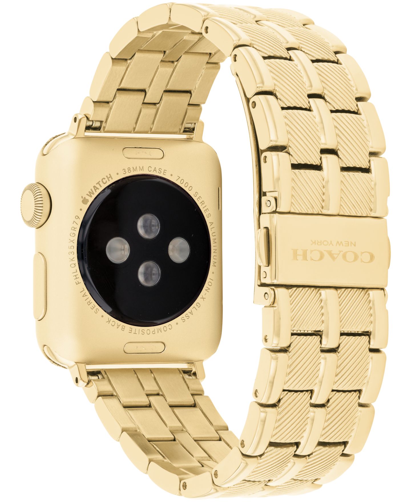 Женские ремешки для часов COACH Gold Stainless Steel Bracelet Smart Apple Watch 38mm — фото 3