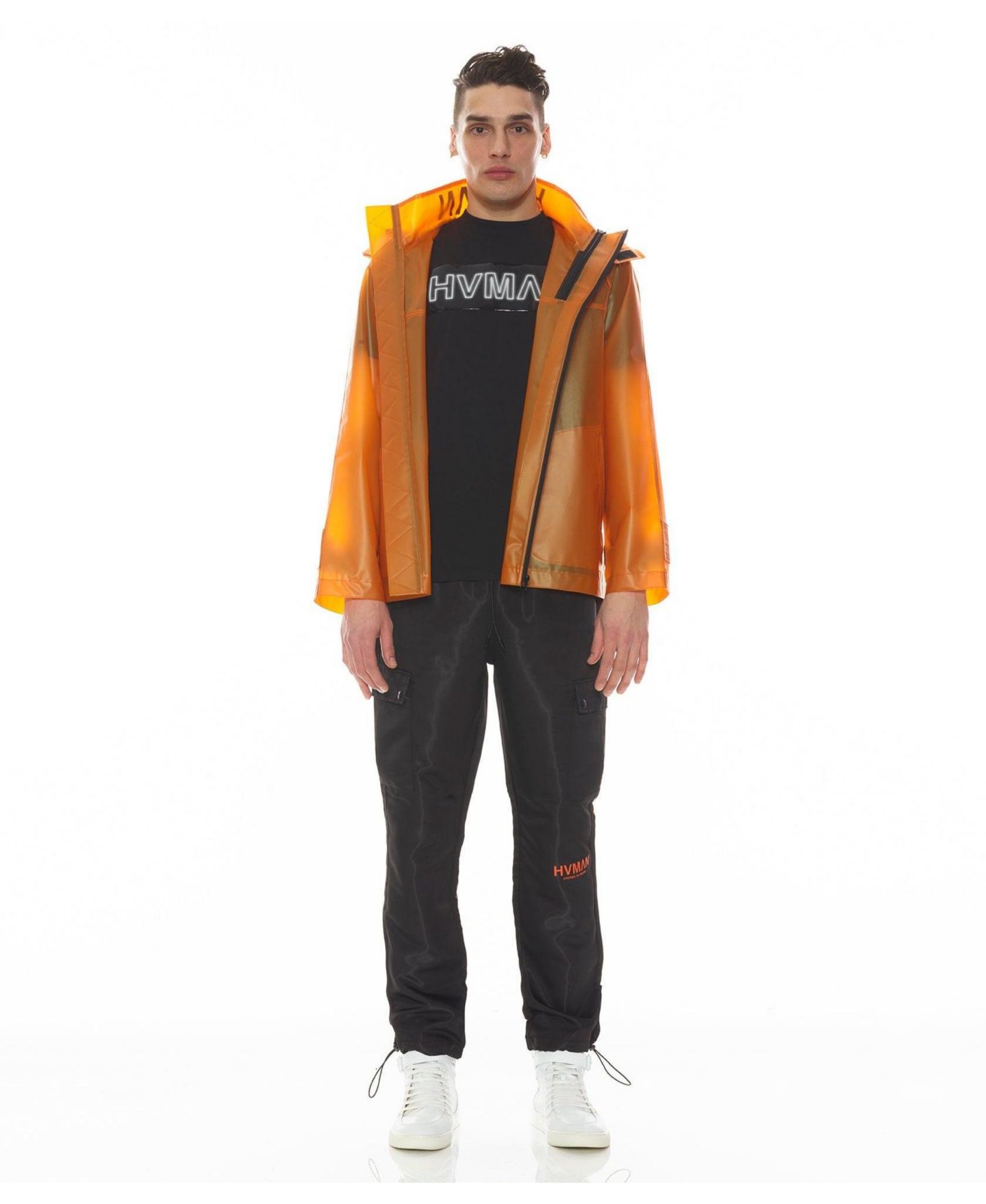 Мужские куртки Hvman Chosen To Prevail x Cult Hvman Raincoat, цвет: Flame — фото 3