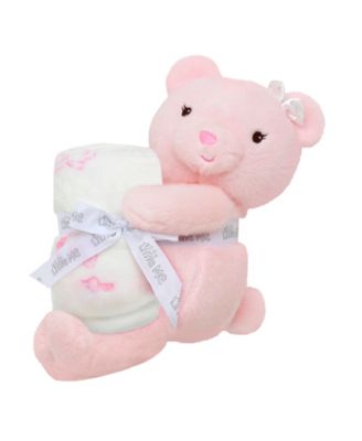 Baby Faux Fur Plush Bear and Blanket, 2-Piece Set