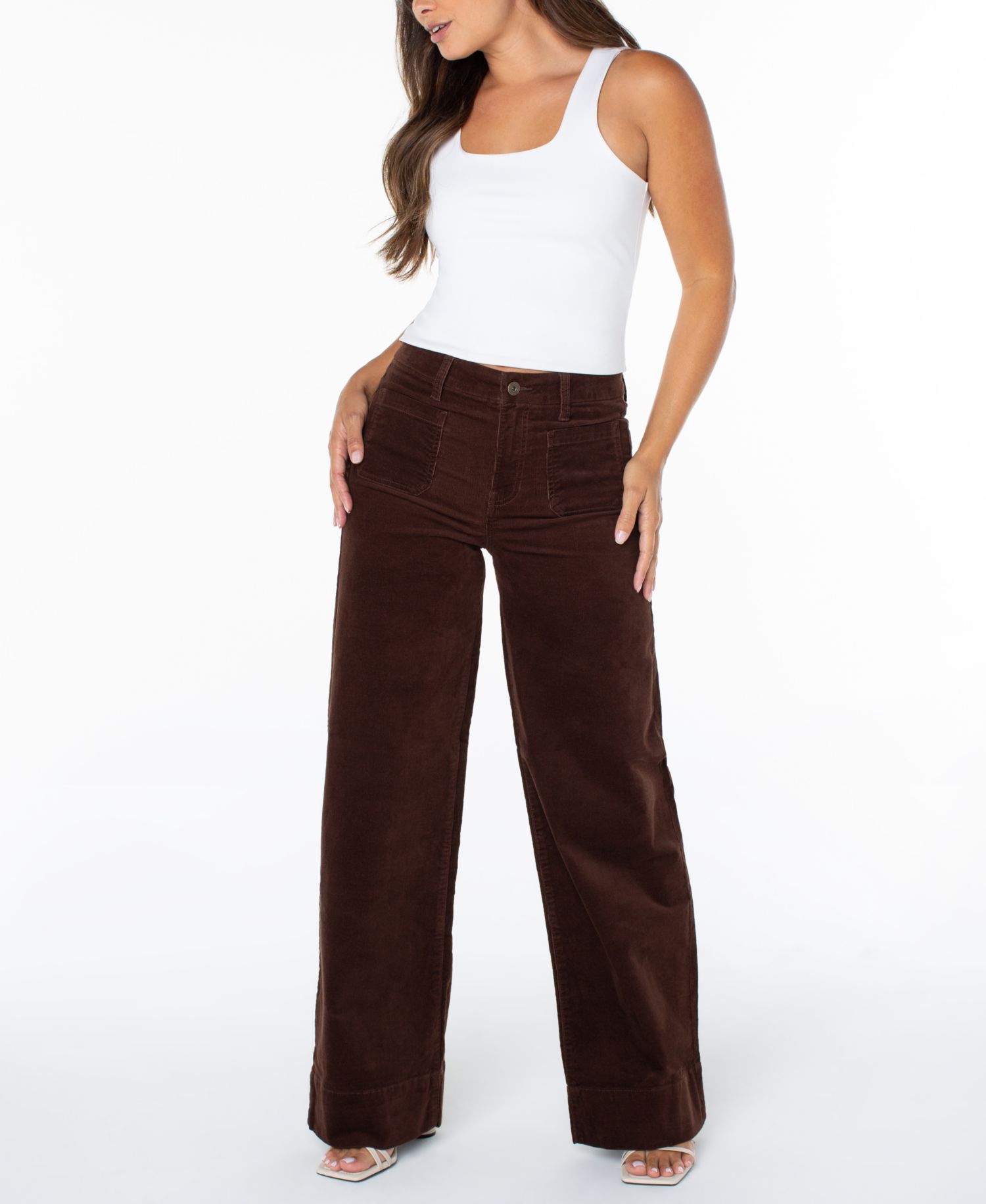 Juniors' High-Rise Wide-Leg Corduroy Jeans