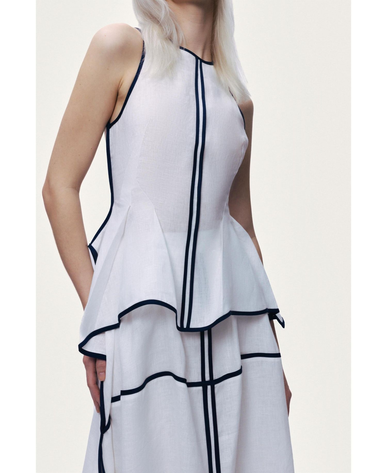 Women's Linen High-Waisted Asymmetric Hem Skirt