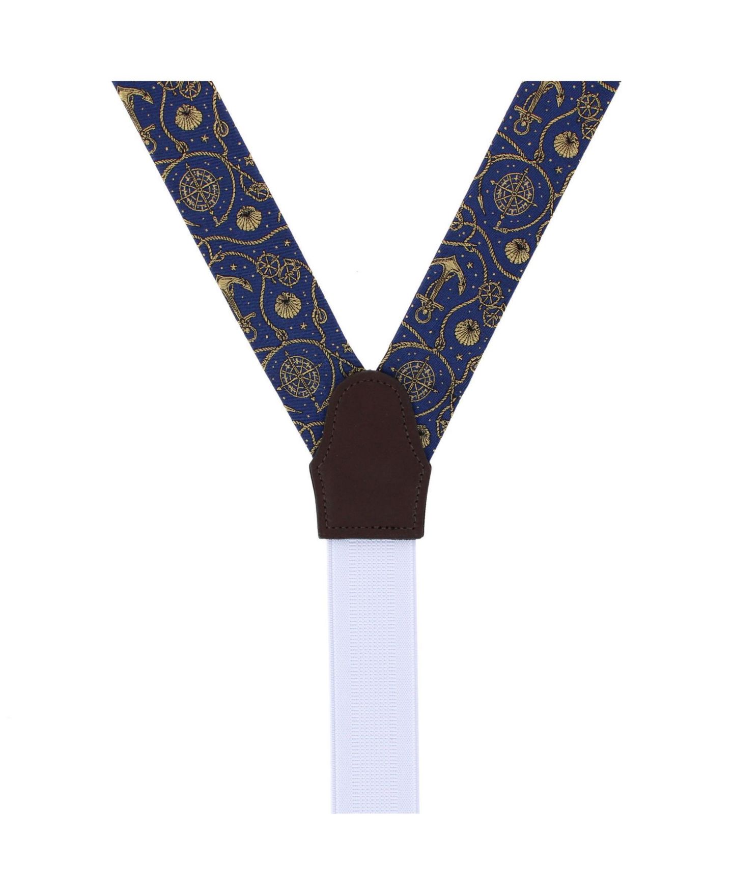 Мужские подтяжки TRAFALGAR Silk Novelty Leather Button End Suspenders, цвет: Тёмно-синий — фото 2