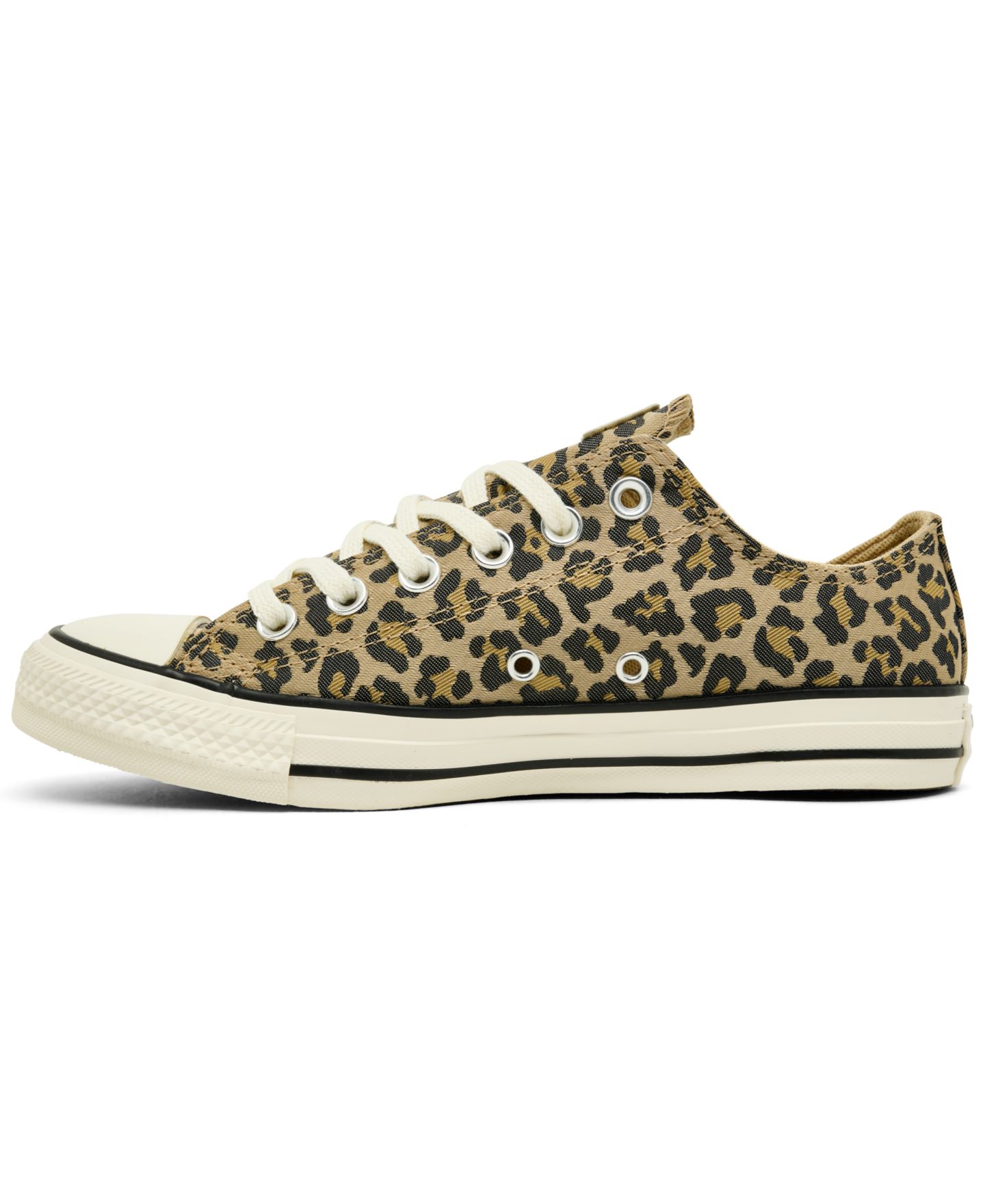 Женские кроссовки Converse Chuck Taylor All Star Leopard Jacquard Low Top Lifestyle, цвет: Чёрный / Медовый — фото 3
