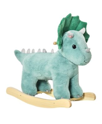 Plush Ride-On Rocking Triceratops with Realistic Sounds, Holds 99 lbs, Ages 3-6