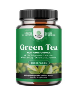 Tea Extract Capsules 500 Milligram with EGCG and Naturally Occurring Caffeine, 60 Count