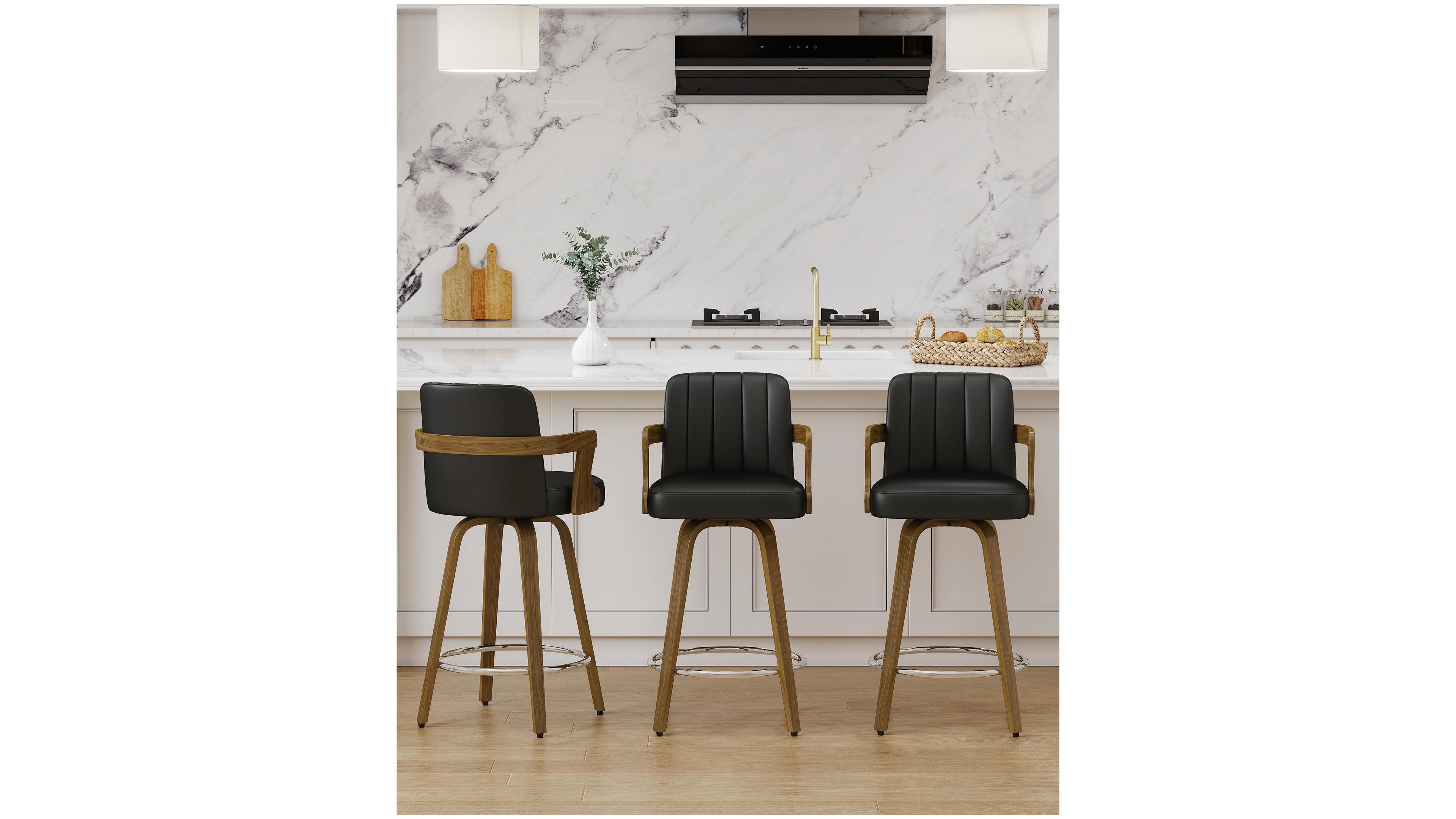 Bekrvio 29" Mid-Century Swivel Bar Height Stools