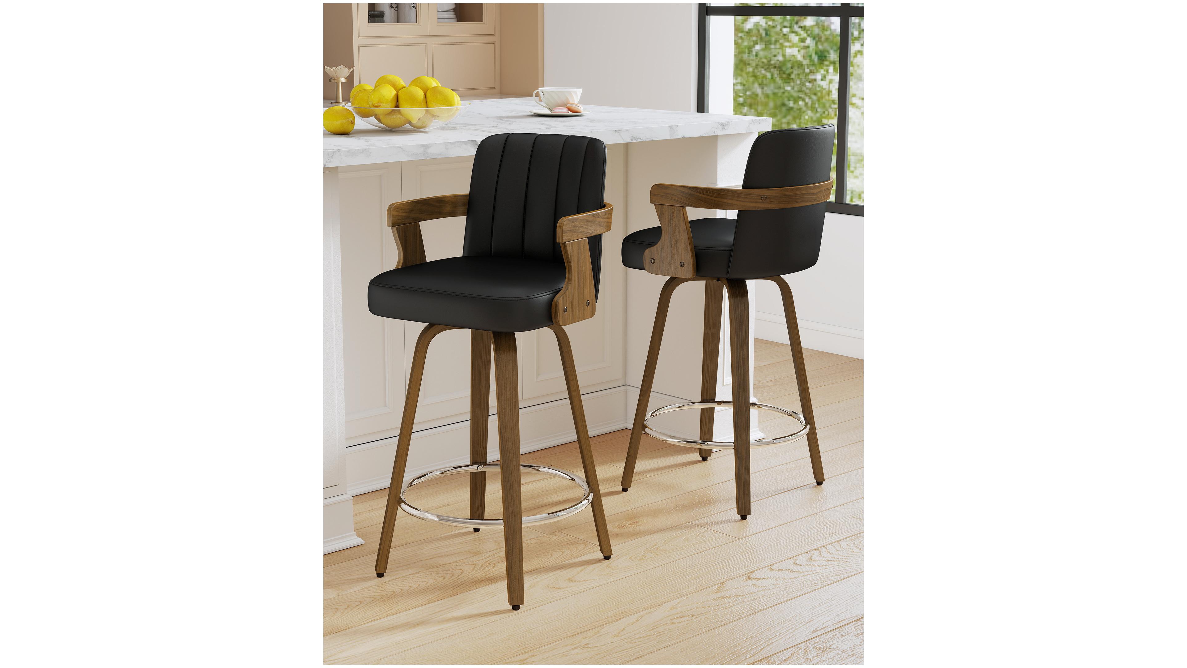 Bekrvio 29" Mid-Century Swivel Bar Height Stools
