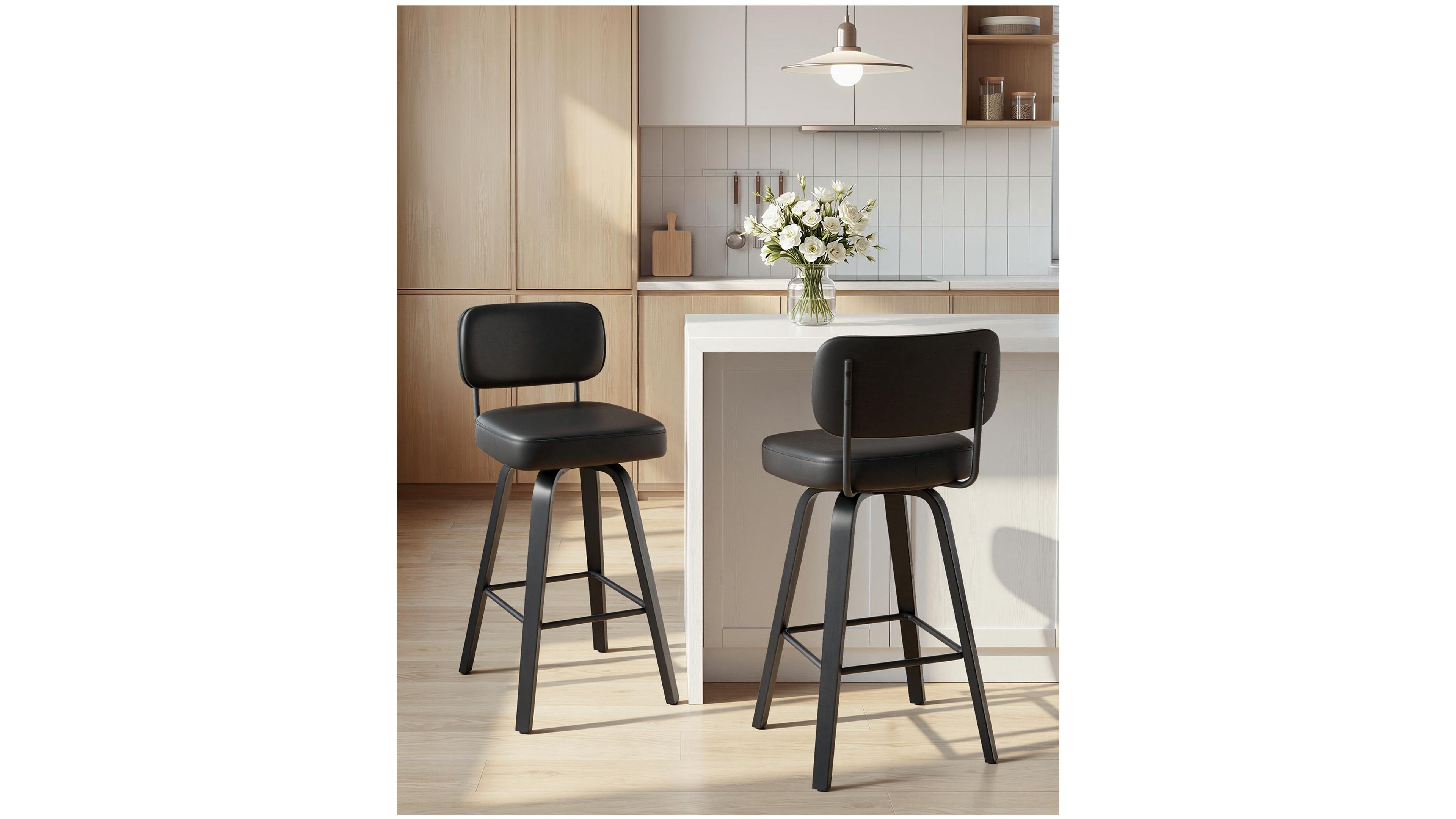Bekrvio 29" Mid-Century Swivel Bar Height Stool