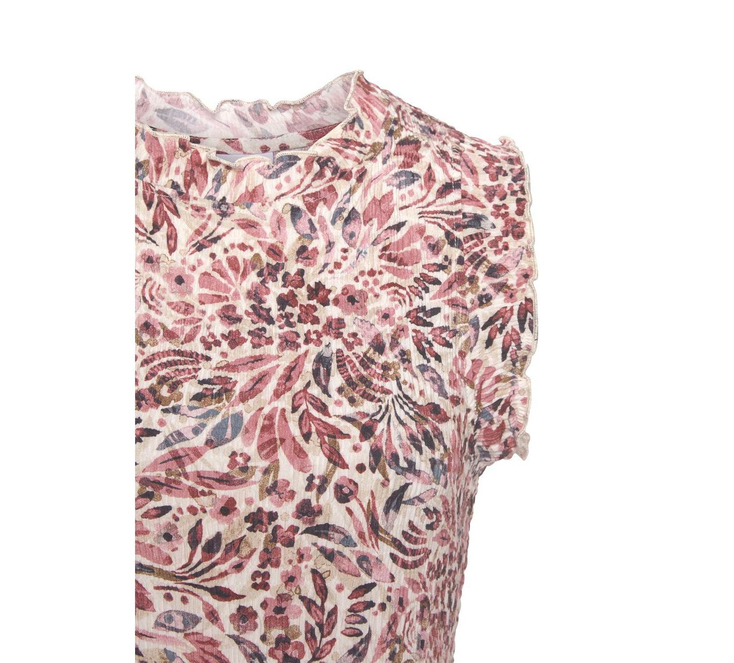 Женское платье Lascana Floral-Print High-Neck Crepe, цвет: Розовый / Кремовый — фото 6