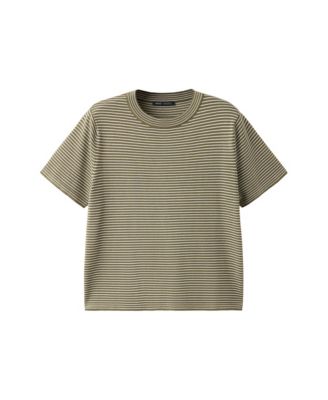 Women's New Now Short-Sleeve Striped Crewneck Sweater