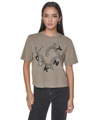 Women's Charm Bracelet Graphic-Cropped T-Shirt
