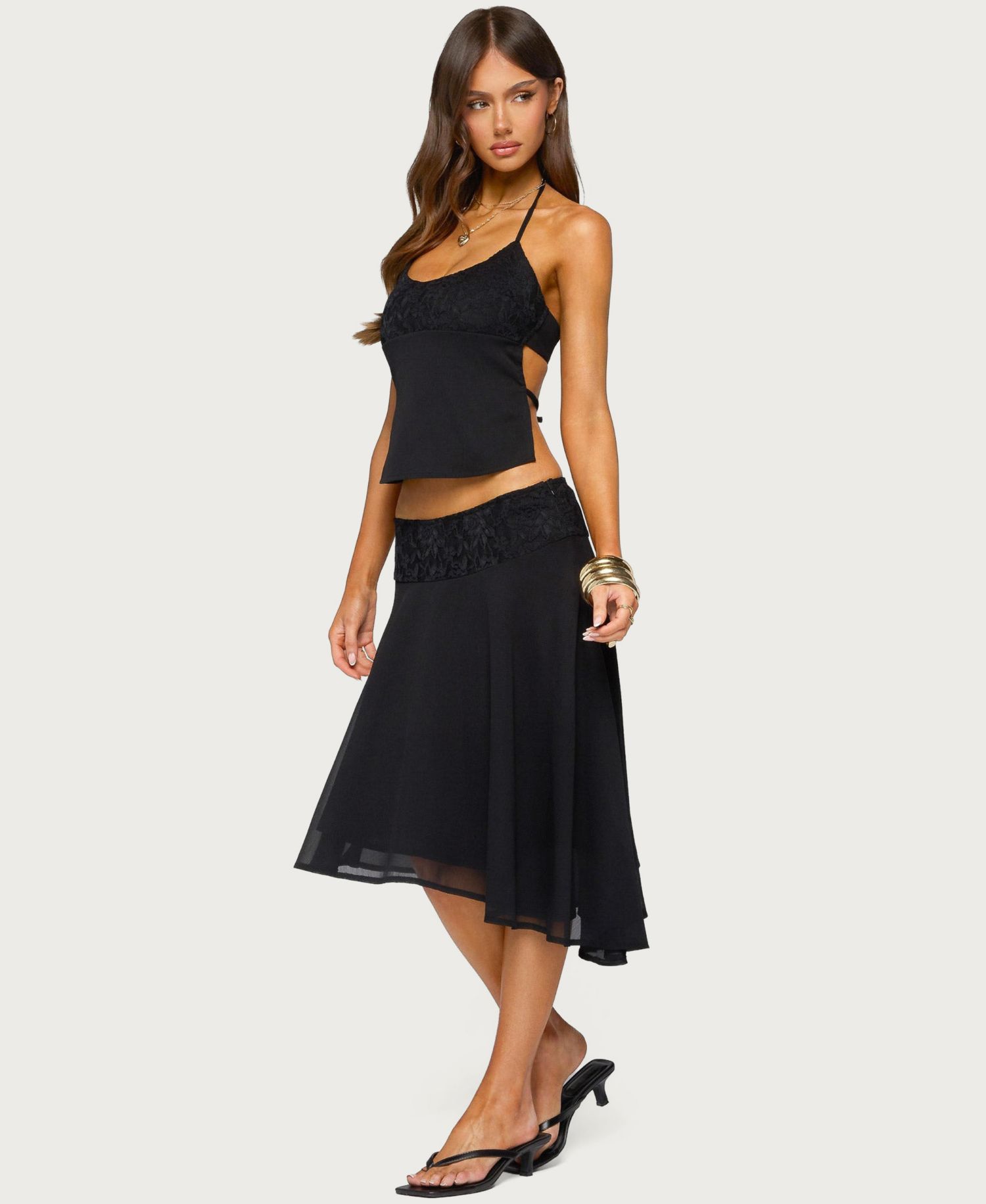 Women's Evia Lacey Asymmetric Midi Skirt