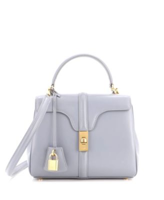 16 Top Handle Smooth Calfskin Shoulder Bag, 8.5"W x 7"H x 4"D