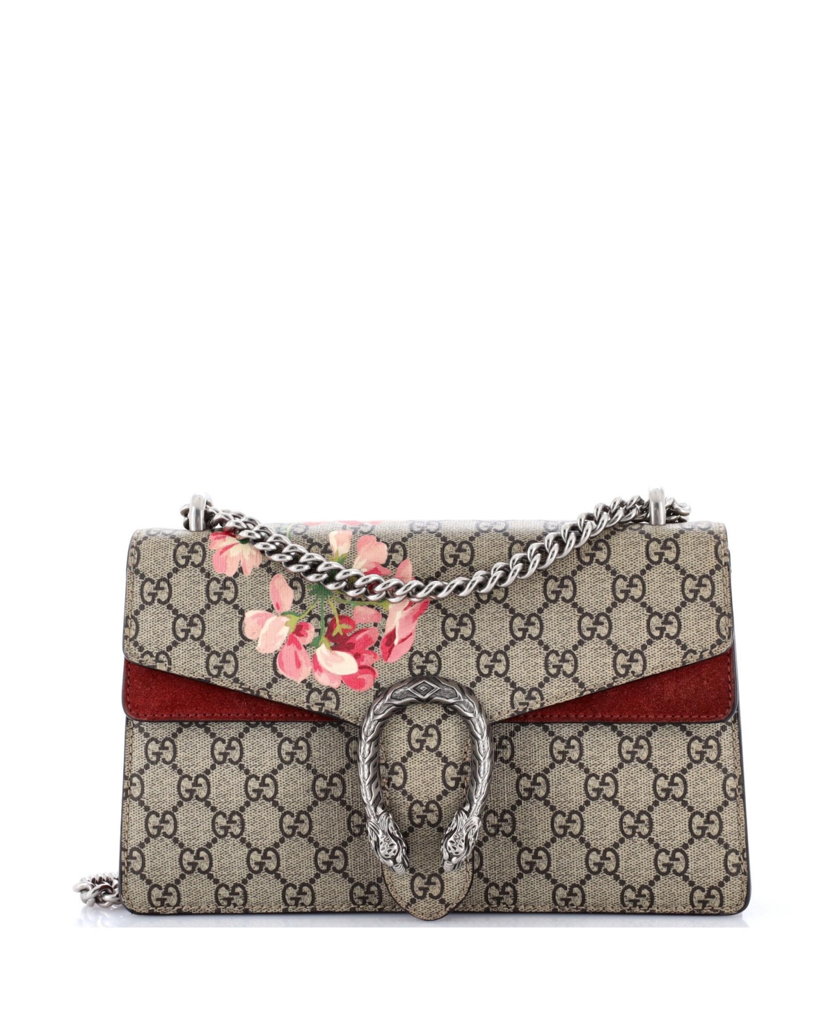 Pre-Owned Gucci Small Dionysus Bag Blooms Print Gg Coated Canvas - Pink