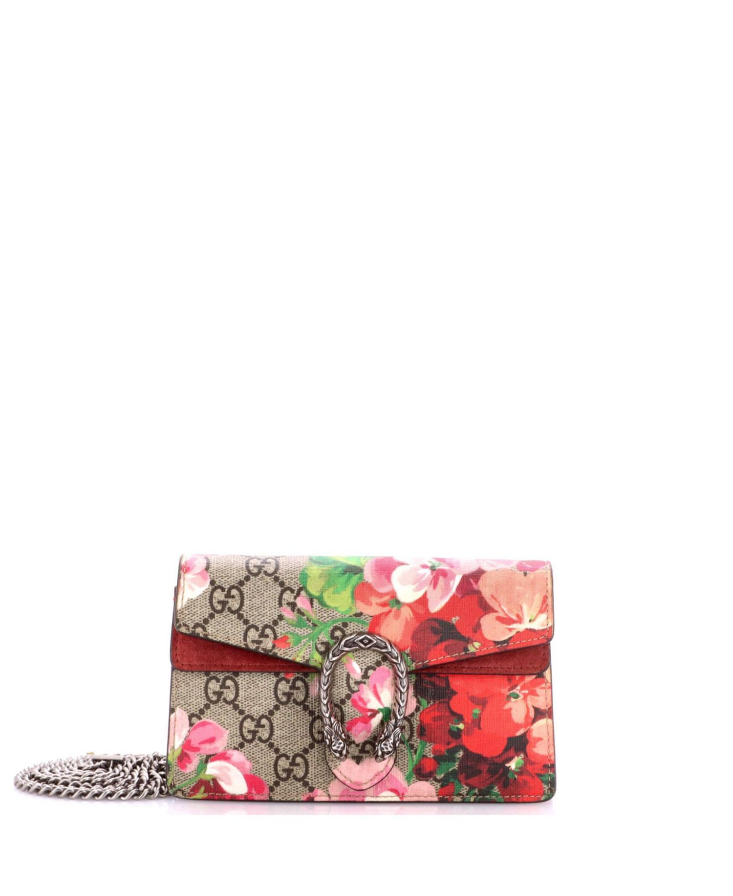 Super Mini Dionysus Blooms Print GG Coated Canvas Crossbody Bag