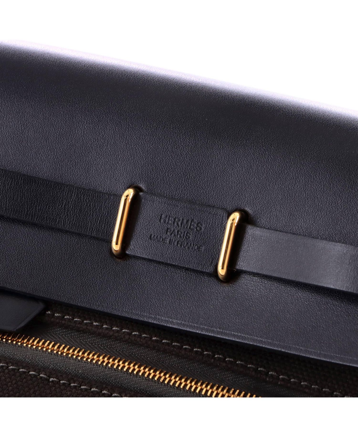 Pre-Owned HERMES Pre-Owned Hermes 20 Herbag Zip Toile and Leather