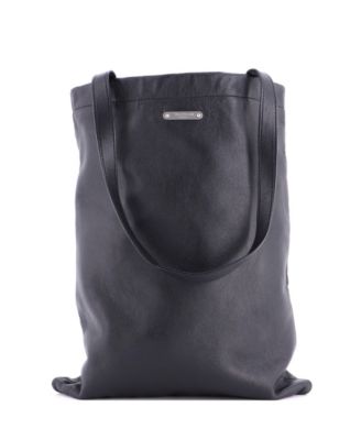 Medium Flat Shopper Tote Leather