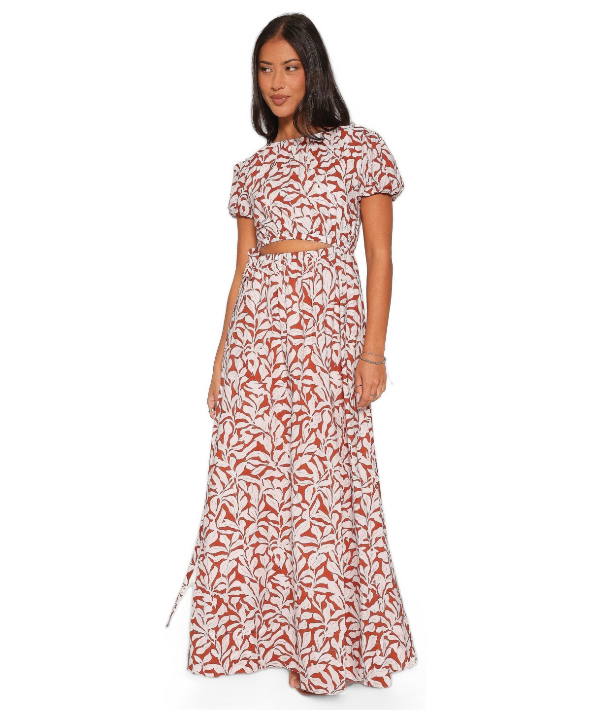 Petal and Pup Women's Toria Floral Cut-Out Maxi Dress - Red floral