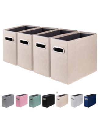 Letter Size File Organizer Folders Fabric Storage Box Collapsible Metal Handle Smooth PVC Rails