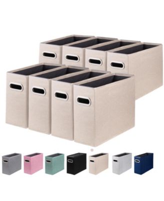 Letter Size File Organizer Folders Fabric Storage Box Collapsible Metal Handle Smooth PVC Rails