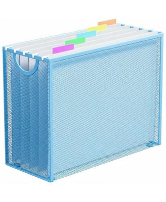 Metal Mesh Hanging File Organizer With Handle Letter Size Document Storage