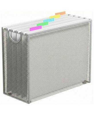 Metal Mesh Hanging File Organizer With Handle Letter Size Document Storage