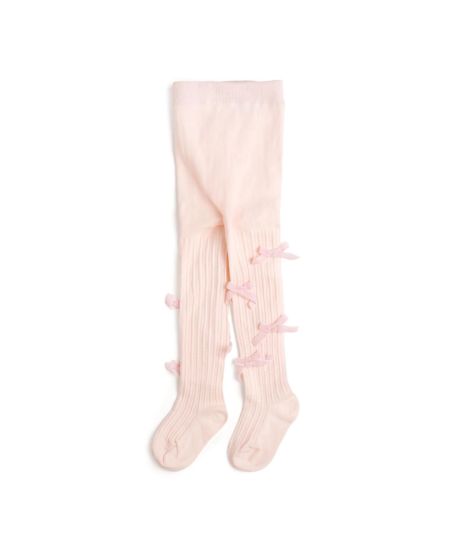 Baby Girls 0-24M Blush Velvet Bow Tights