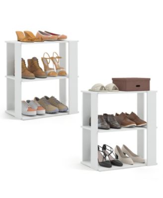 3 Tier Shoe Rack Set of 2 with Stackable Design and Anti Tipping Device for Closet