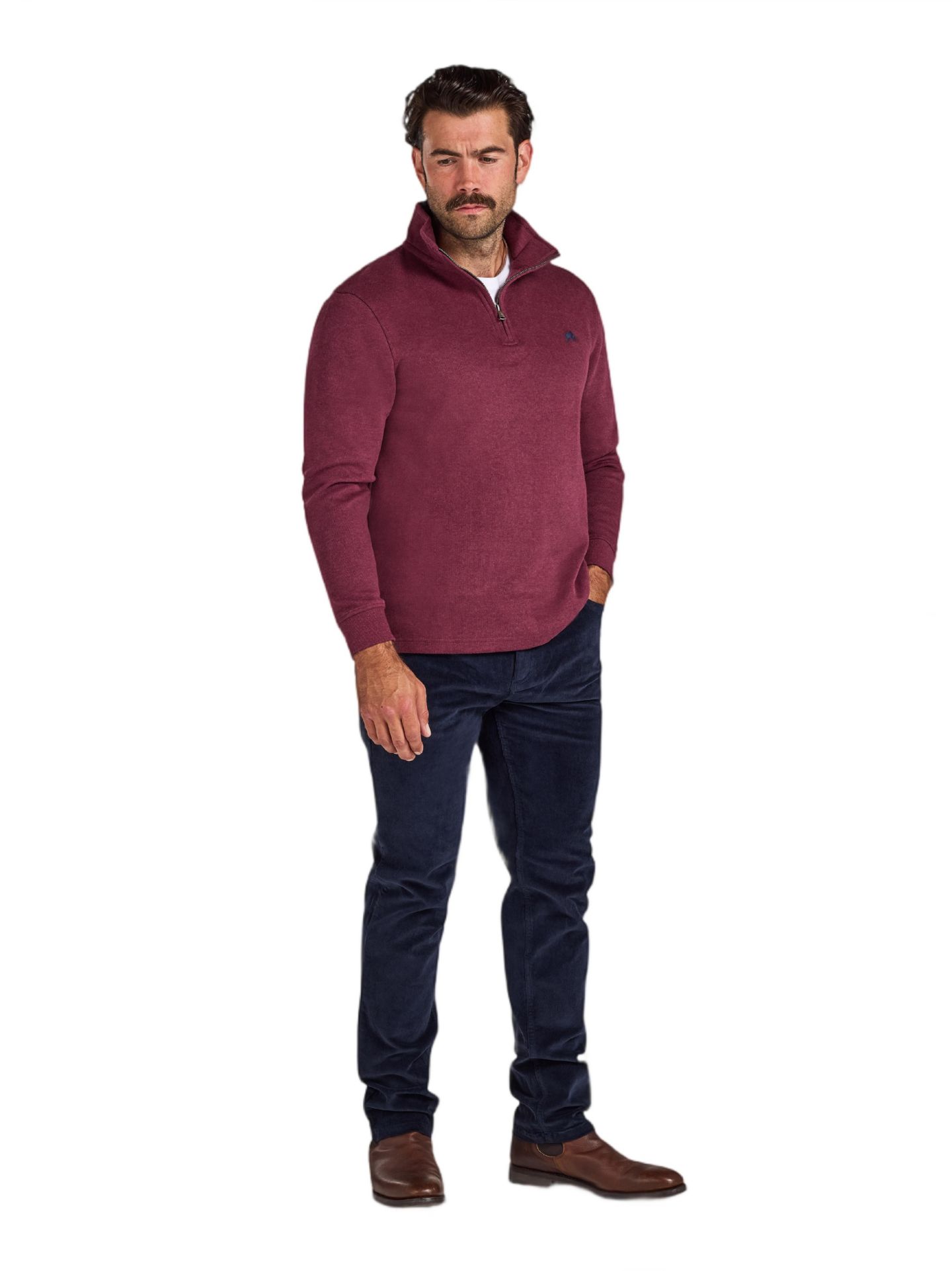 Мужская толстовка Raging Bull French Rib Quarter Zip, цвет: Бордовый — фото 6