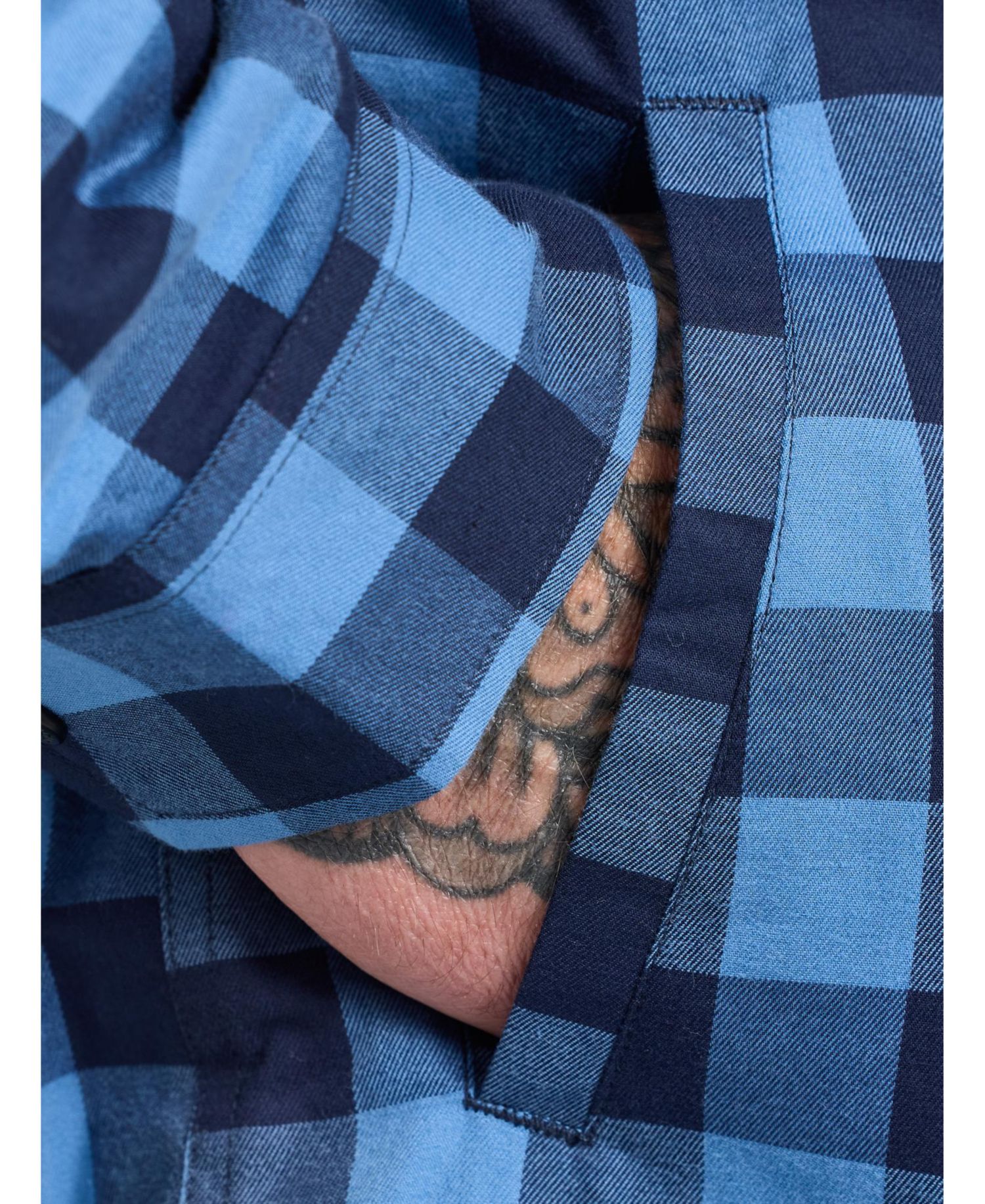 Men's Quilted Check Long-Sleeve Shacket