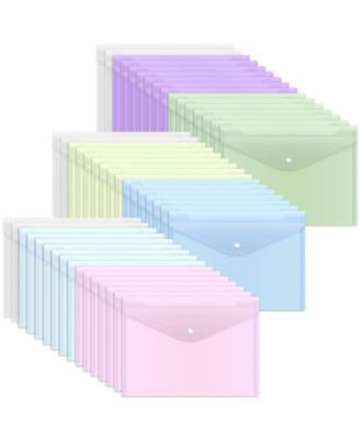 Clear Poly Envelope Folders Snap Closure A4 Letter Size Organizer