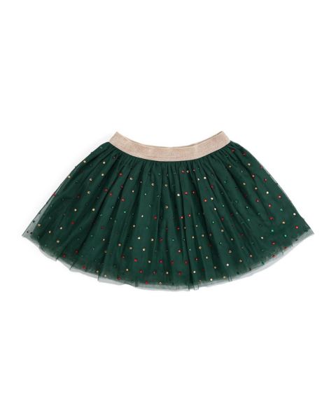 Юбка Sweet Wink Christmas Rhinestone Tulle Tutu для девочек, цвет: Зелёный