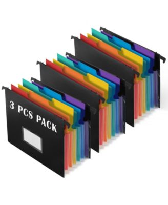 Hanging File Folder Expandable Accordion Organizer With Retractable Hooks Letter Size