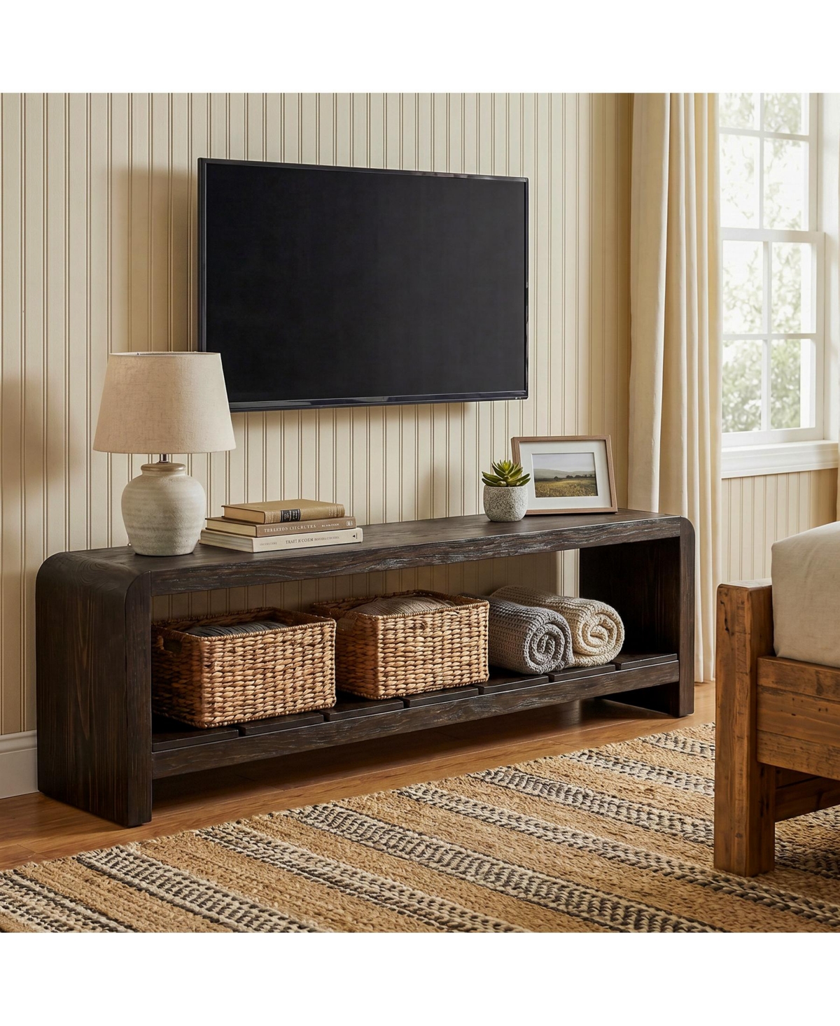 Tribesigns 59.06" Tv Stand for 55/60/65-Inch Tvs, Farmhouse Media TV