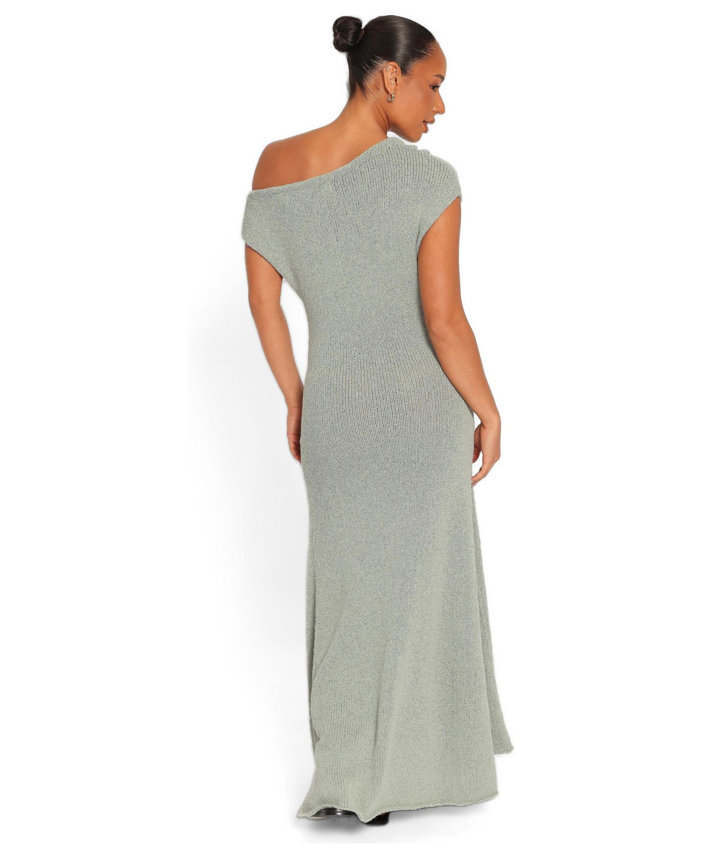 Женское платье Petal and Pup Linora Off-Shoulder Maxi Sweater Dress, цвет: Шалфейный зелёный — фото 3
