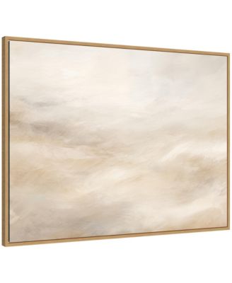 Sylvie Tonal Abstract Neutrals Horizontal Framed Canvas by The Creative Bunch Studio