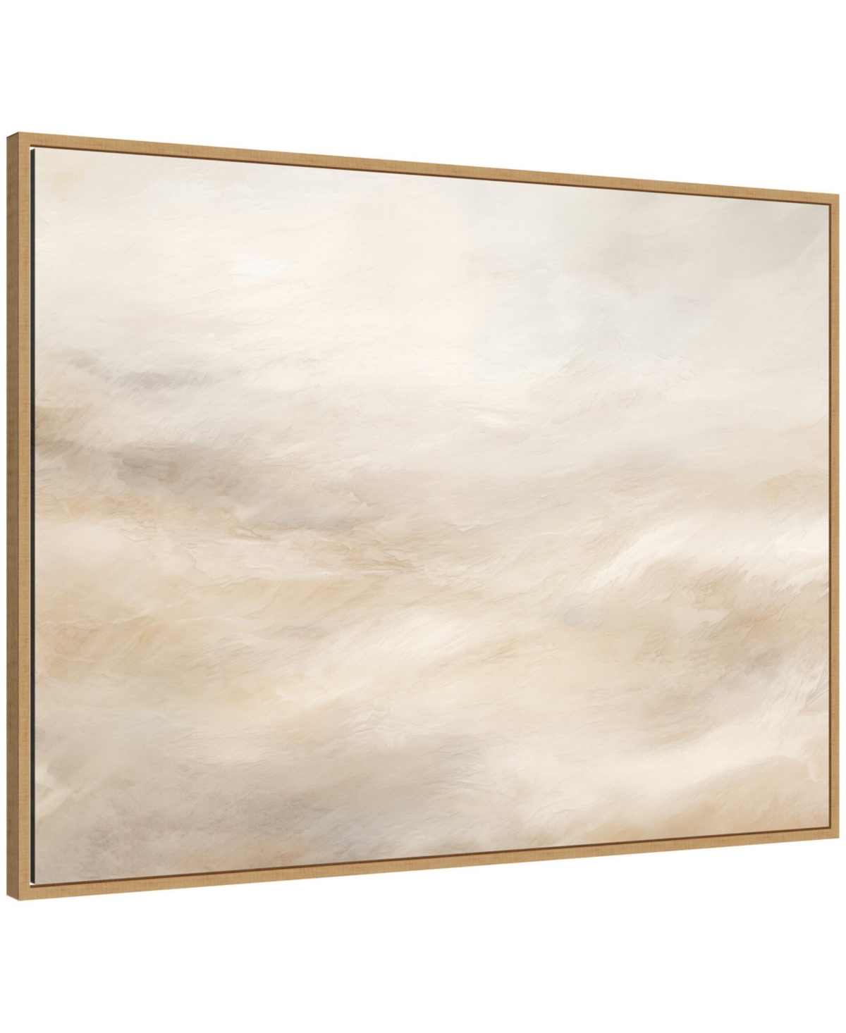 Kate and Laurel Sylvie Tonal Abstract Neutrals Horizontal Framed Canvas by The Creative Bunch Studio
