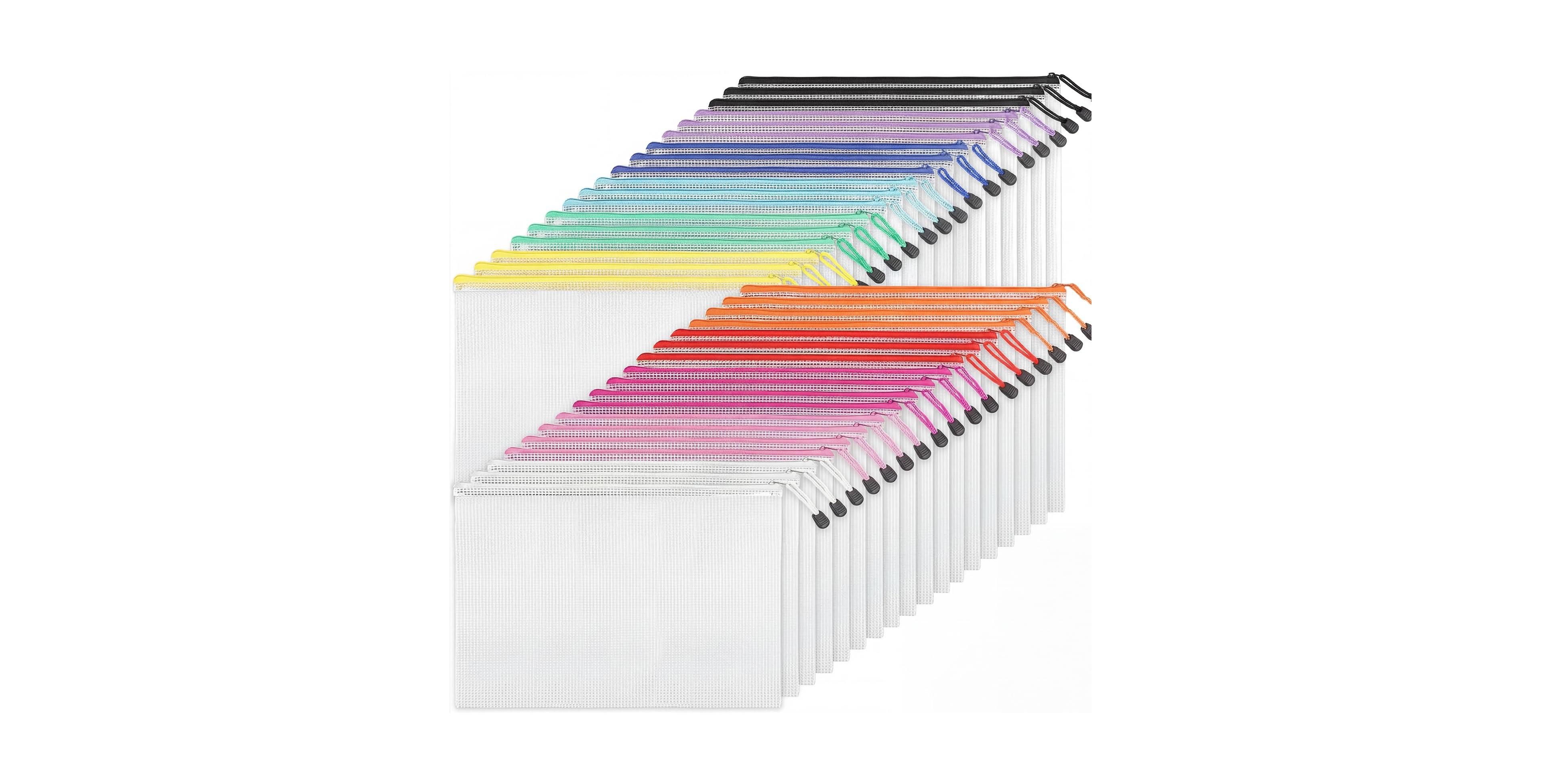 Danrong 36 Mesh Pvc Zipper Pouches Multi Color Document Storage Organizer