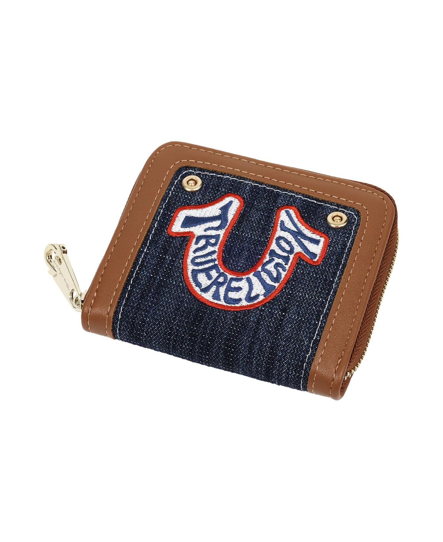 Женский кошелёк True Religion Retro Horseshoe Small Denim Zip-Around Wallet, цвет: Тёмный джинсовый — фото 6