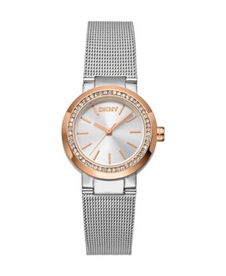Women's Everyday Quartz Water-Resistant Two-Tone Silver Stainless Steel Bracelet Watch, 28 mm
