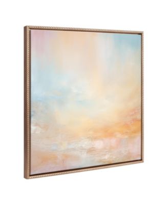 Sylvie Tonal Abstract Framed Canvas by The Creative Bunch Studio