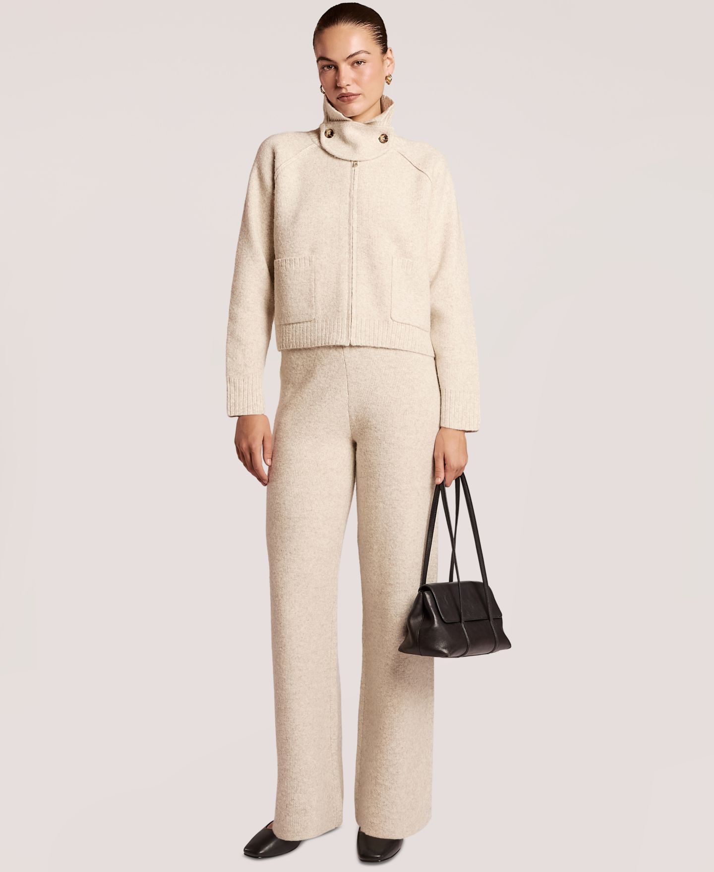 Женский кардиган 4th & Reckless Madeleine Long-Sleeve Full-Zip Funnel-Neck, цвет: Кремовый — фото 2