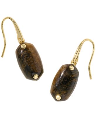 Hawk's Eye Riveted Lee Drop Earrings